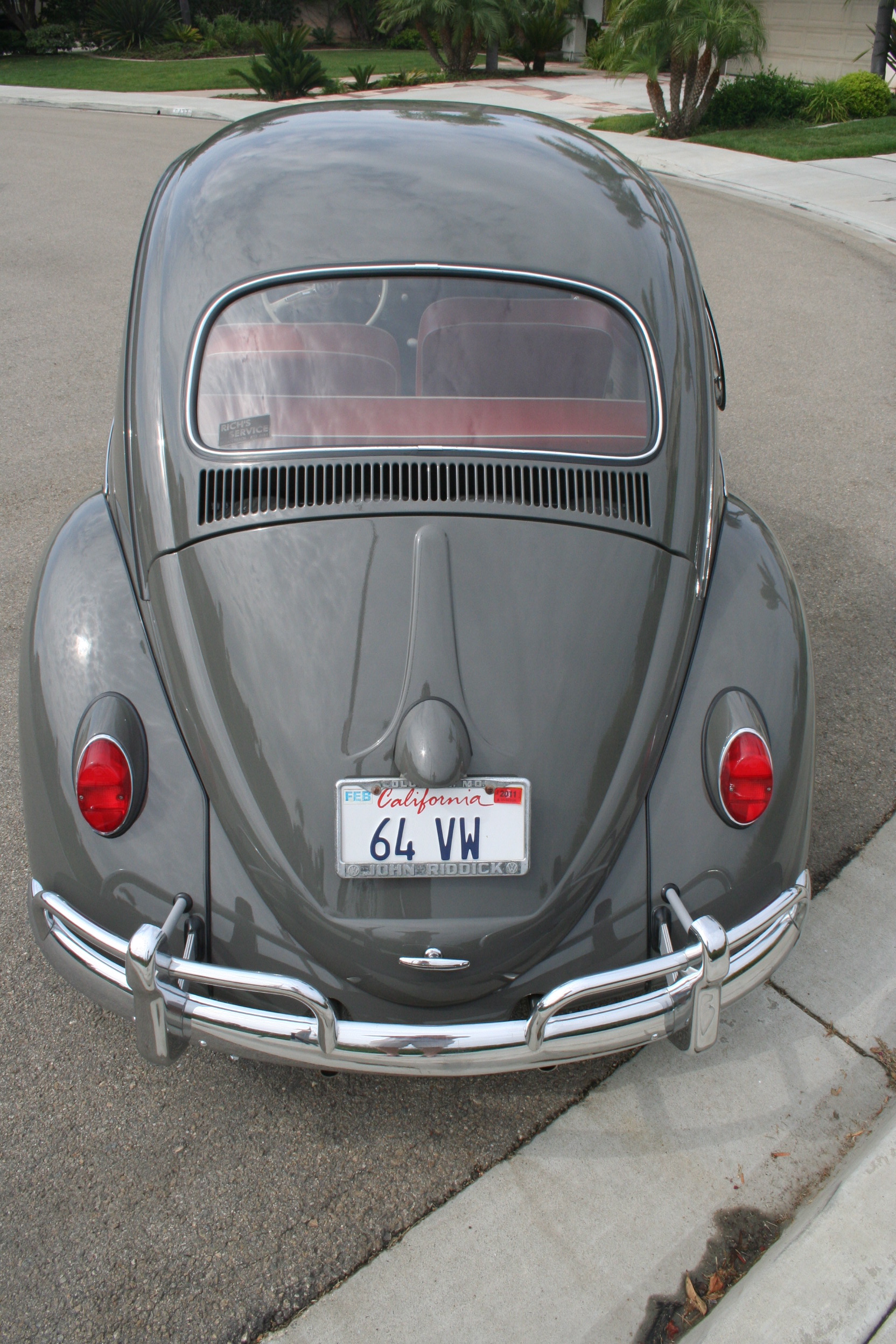 1964 VW Bug Restored Rear View Vintage Volkswagen Restoration
